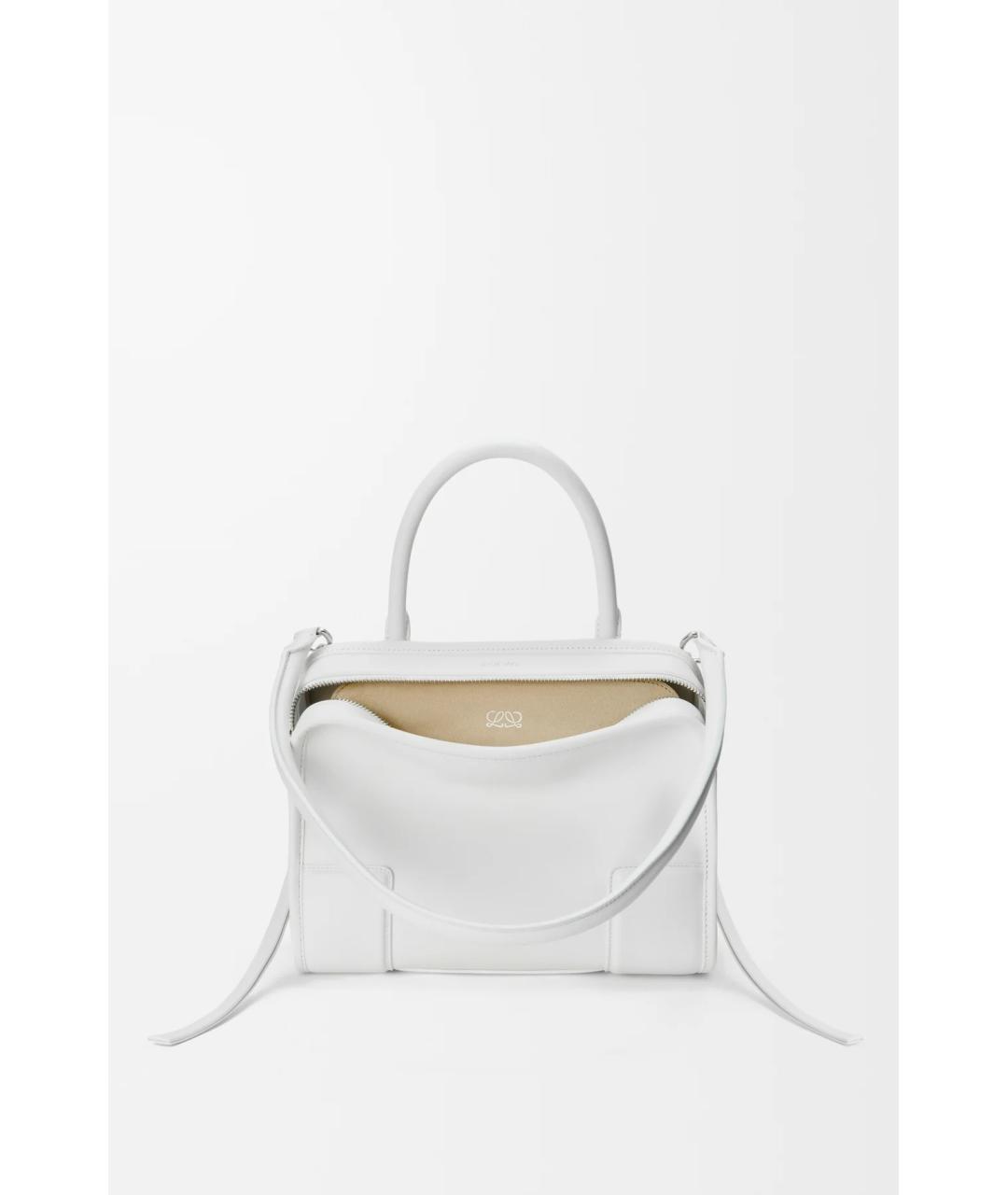 LOEWE Белая кожаная сумка с короткими ручками, фото 2