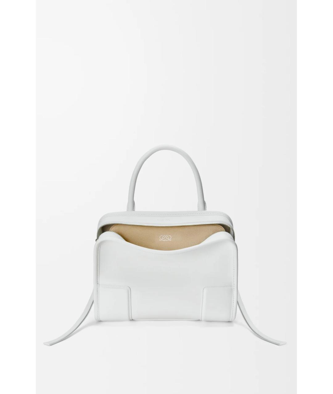 LOEWE Белая кожаная сумка с короткими ручками, фото 1