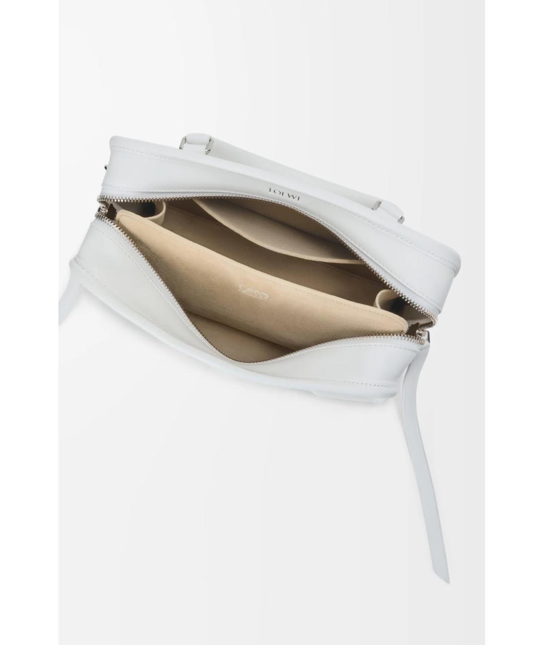 LOEWE Белая кожаная сумка с короткими ручками, фото 7