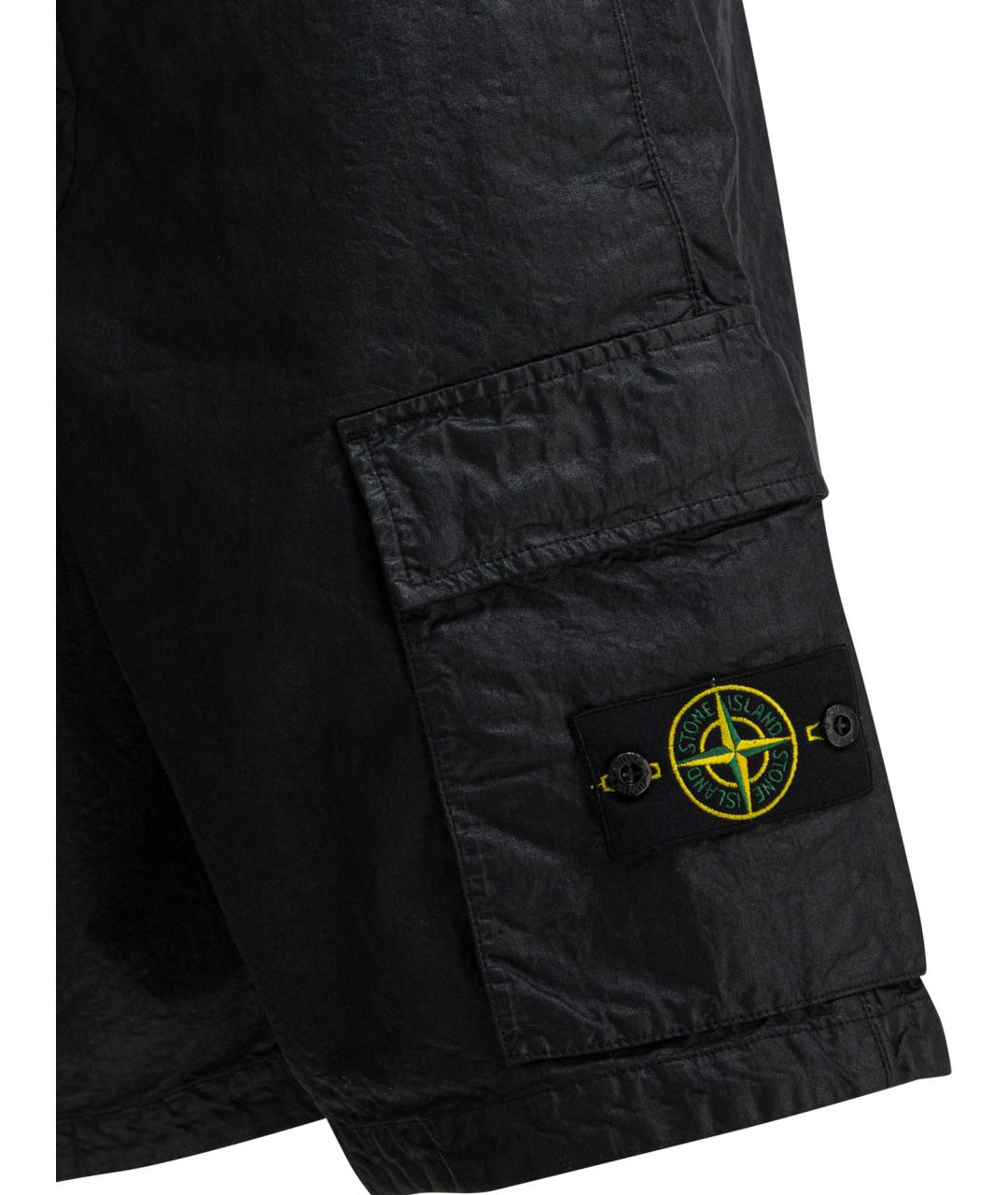 STONE ISLAND Черные полиамидовые шорты, фото 4