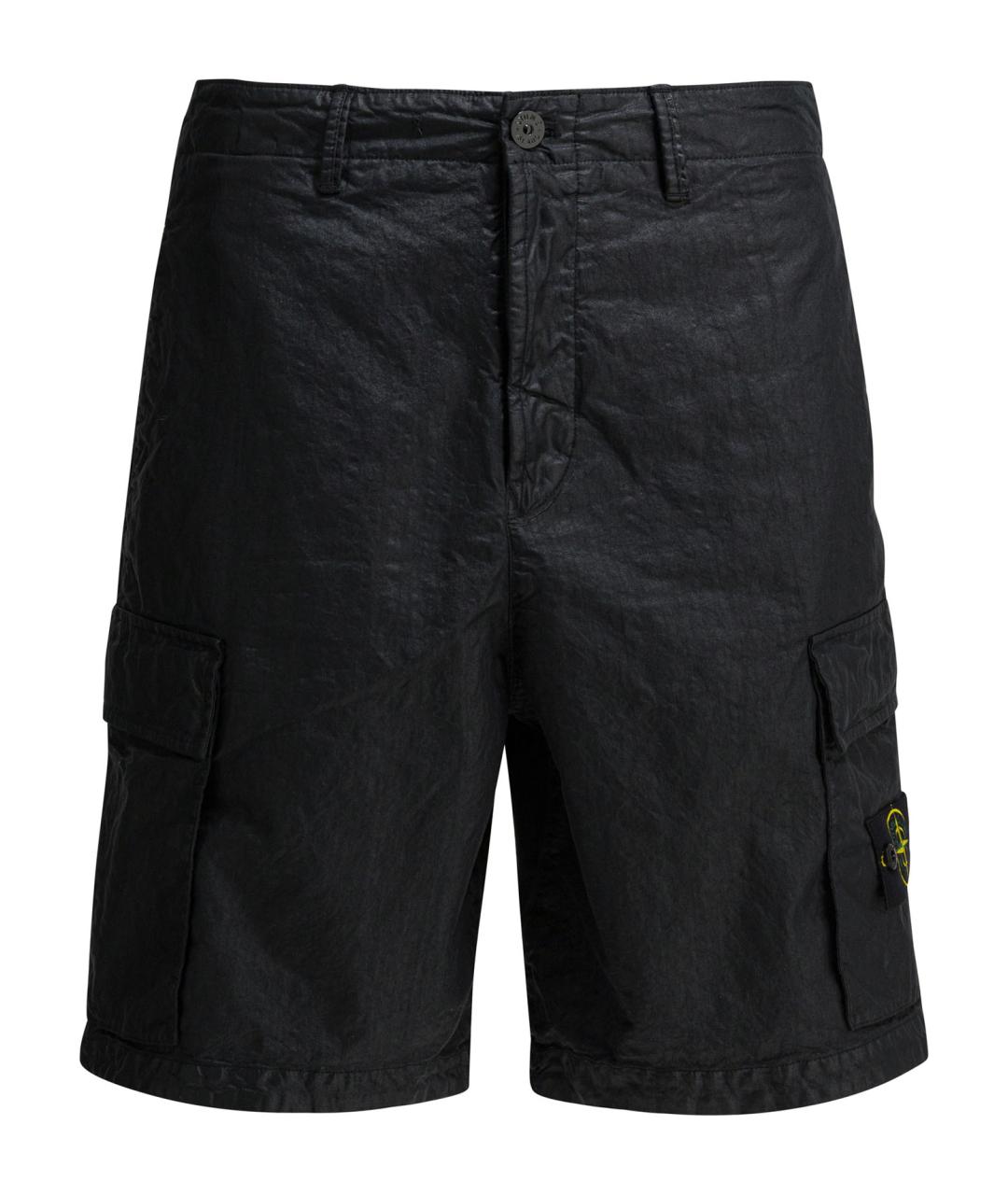 STONE ISLAND Черные полиамидовые шорты, фото 1