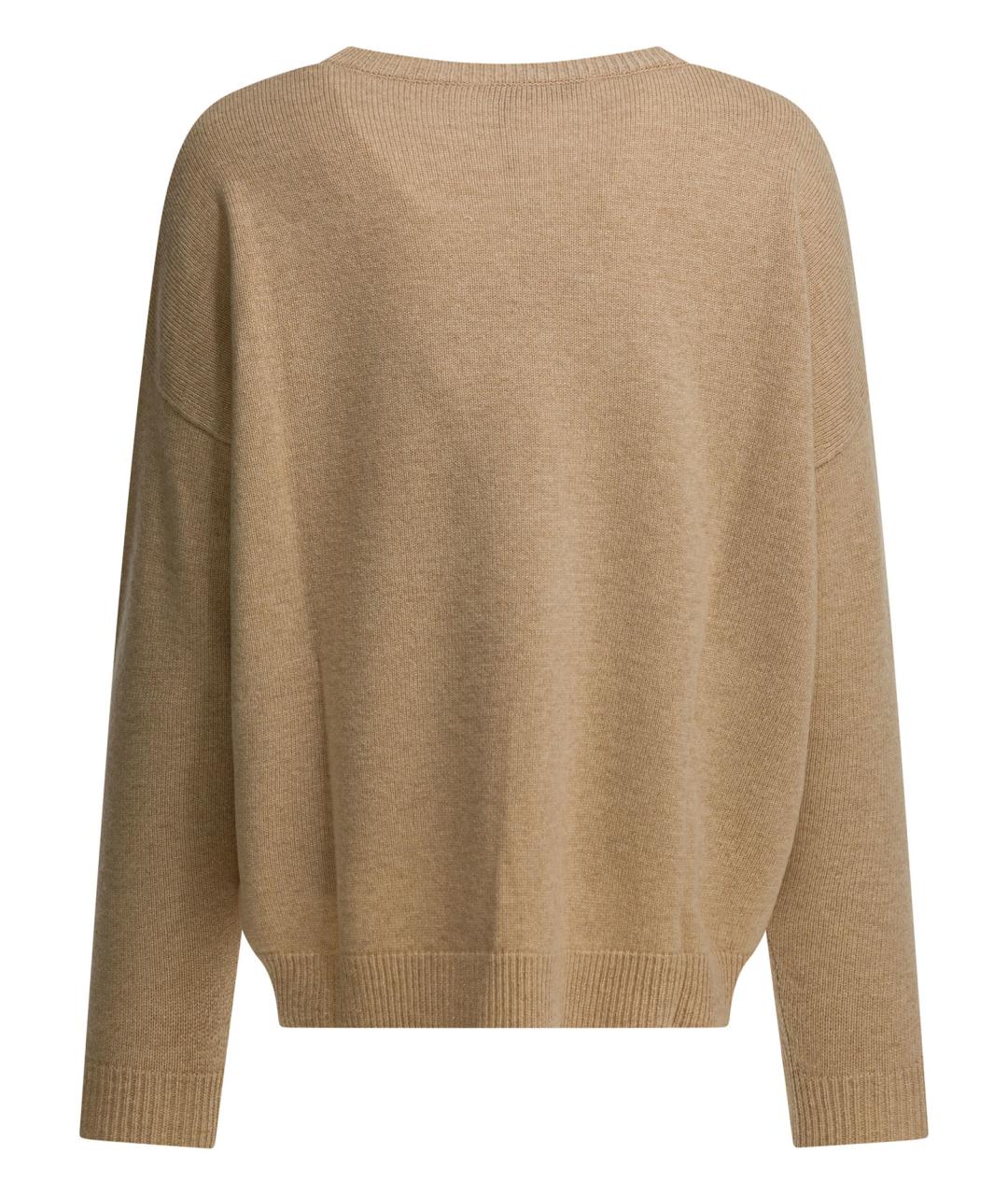 MAX MARA Бежевый шерстяной джемпер / свитер, фото 2