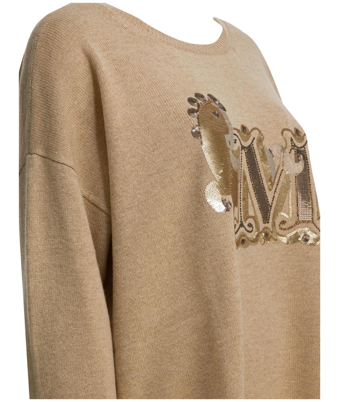 MAX MARA Бежевый шерстяной джемпер / свитер, фото 4