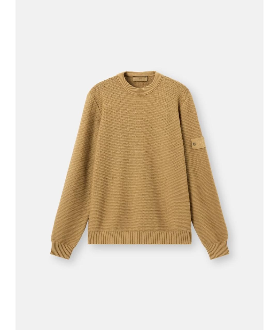 STONE ISLAND Бежевый хлопковый джемпер / свитер, фото 1