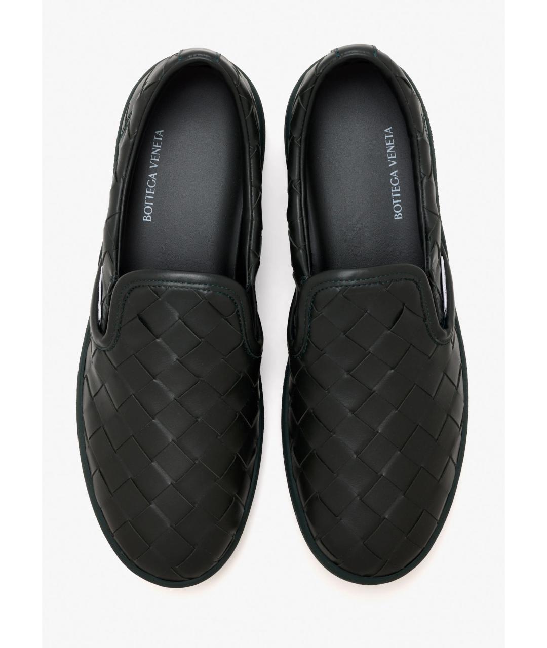 BOTTEGA VENETA Черные кожаные слипоны, фото 2