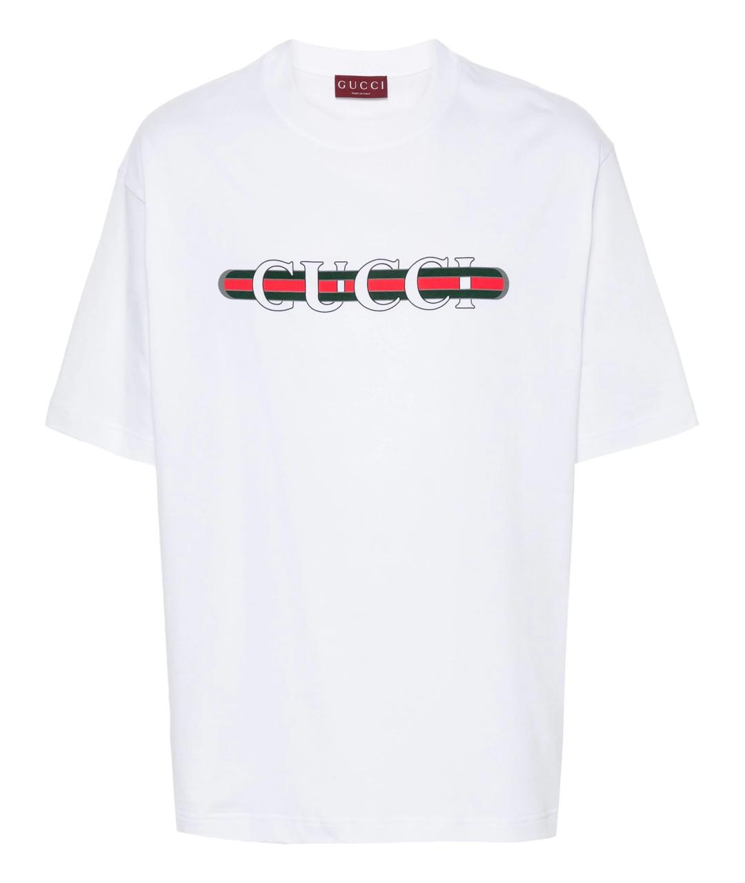 GUCCI Белая хлопковая футболка, фото 1