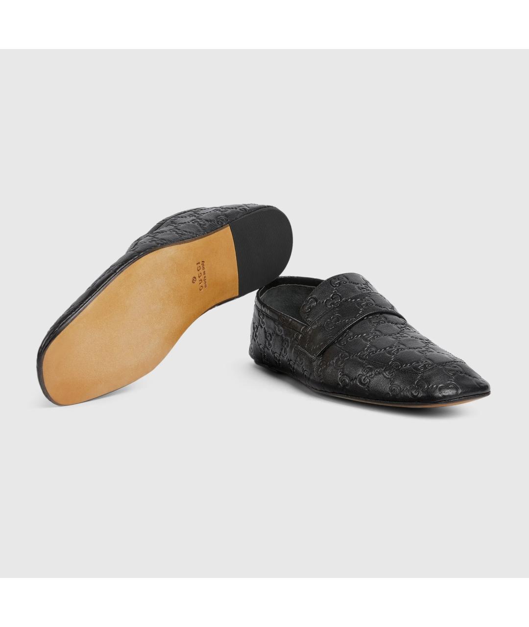 GUCCI Черные кожаные лоферы, фото 5