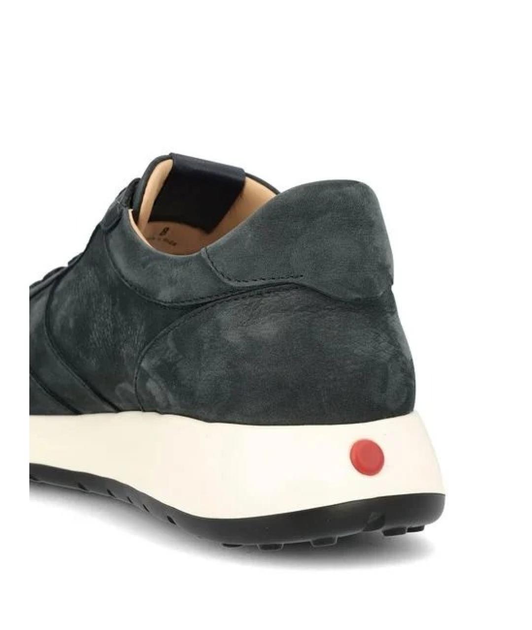 TOD'S Синие кожаные низкие кроссовки / кеды, фото 4