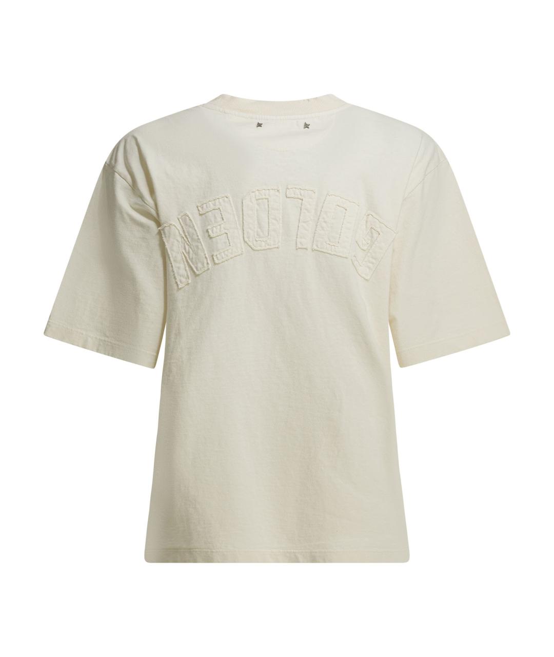 GOLDEN GOOSE DELUXE BRAND Белая хлопковая футболка, фото 2