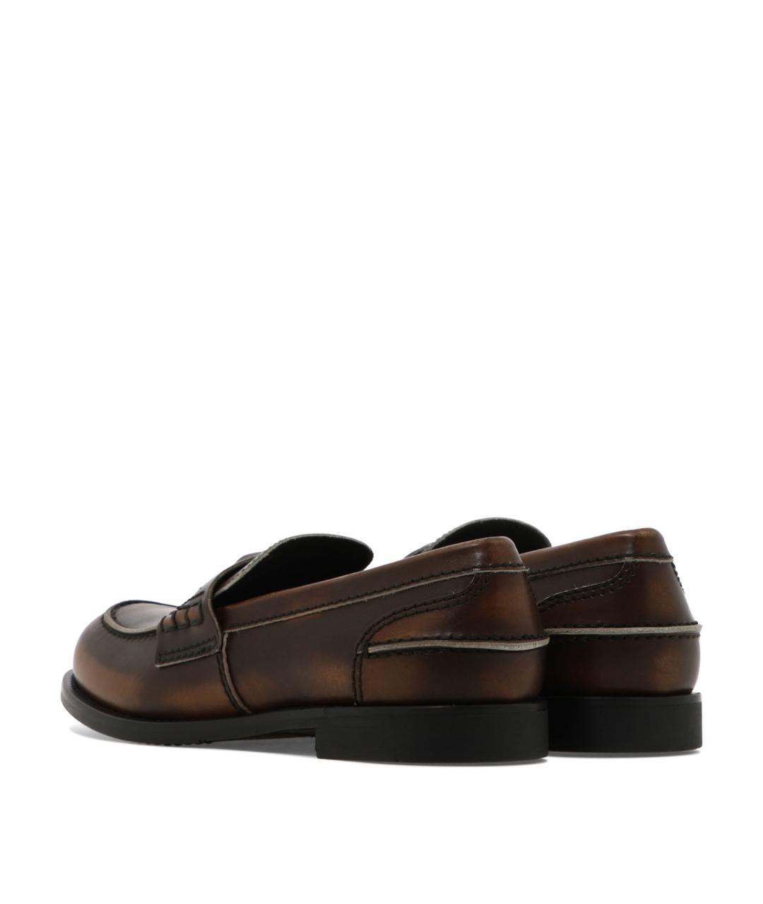 MIU MIU Коричневые кожаные лоферы, фото 4