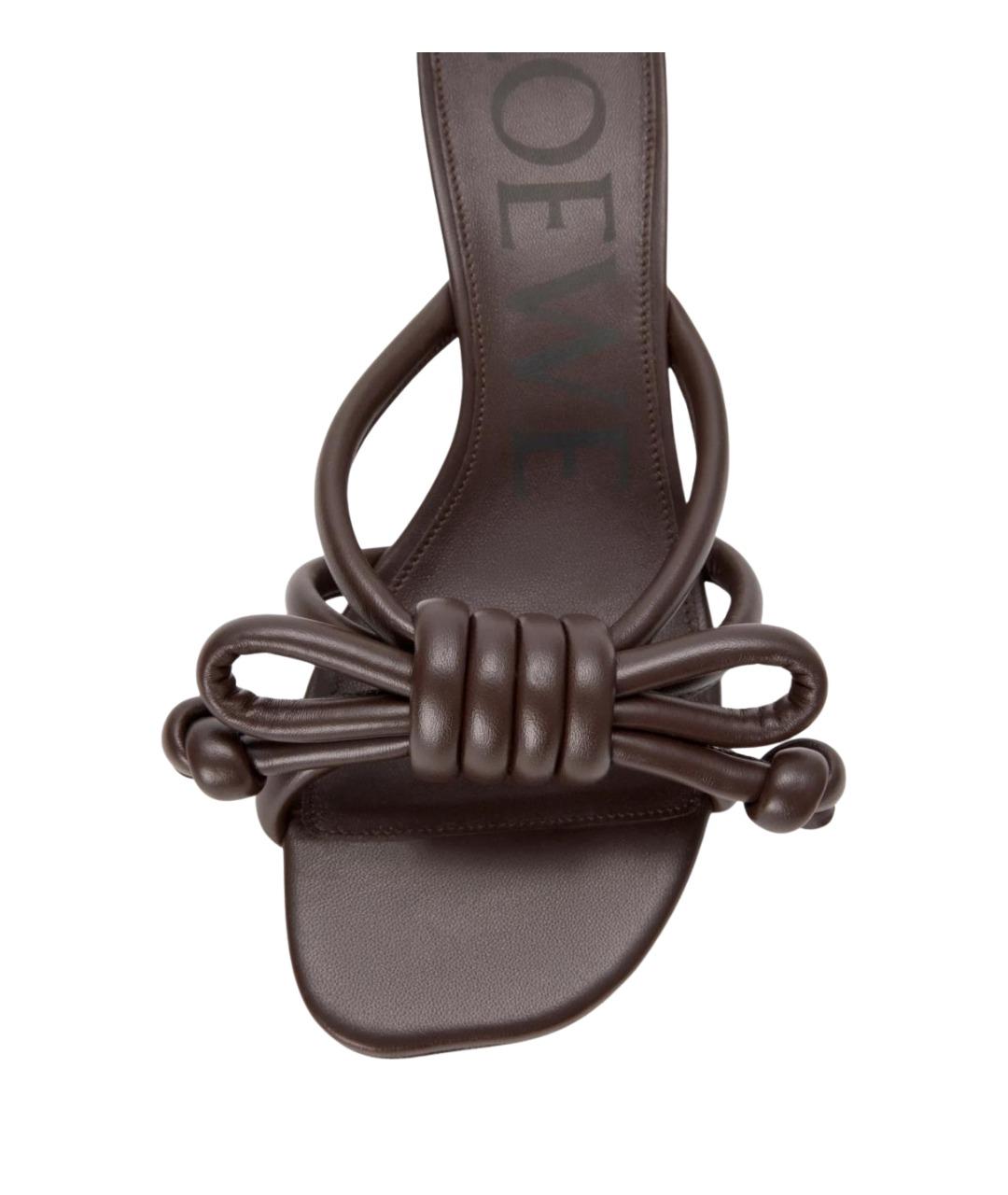 LOEWE Коричневые кожаные мюли, фото 4