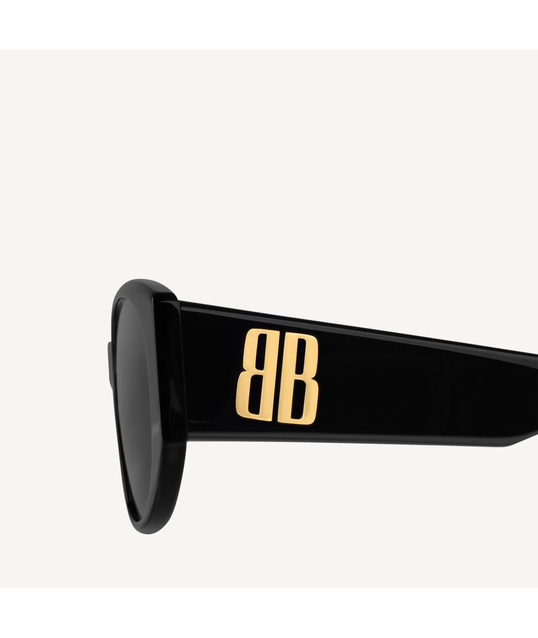 BALENCIAGA Черные пластиковые солнцезащитные очки, фото 3