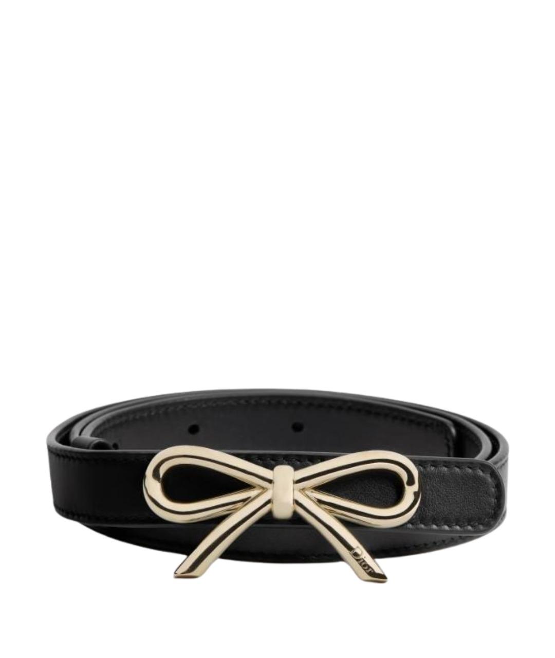 CHRISTIAN DIOR Черный кожаный ремень, фото 1