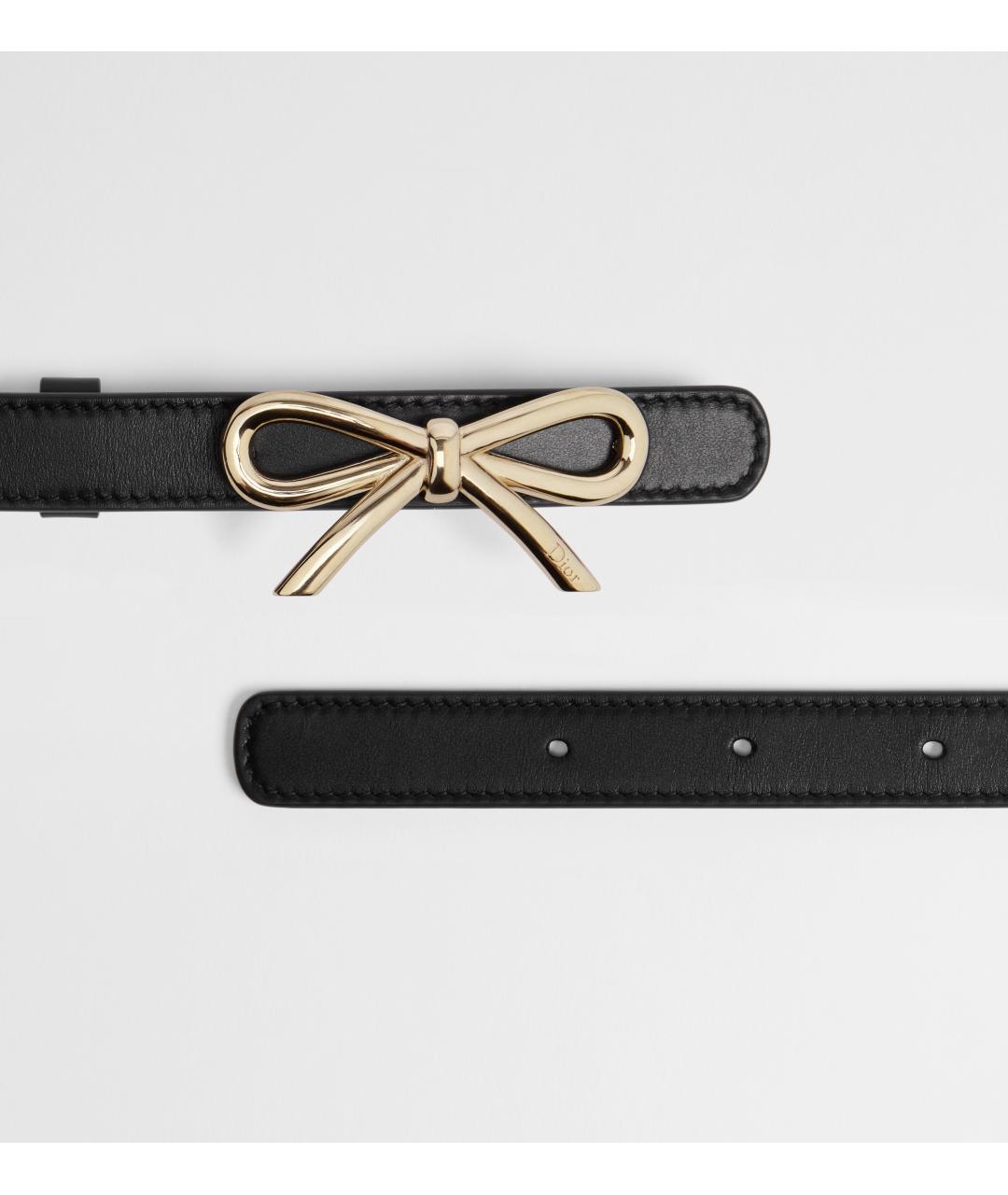CHRISTIAN DIOR Черный кожаный ремень, фото 2
