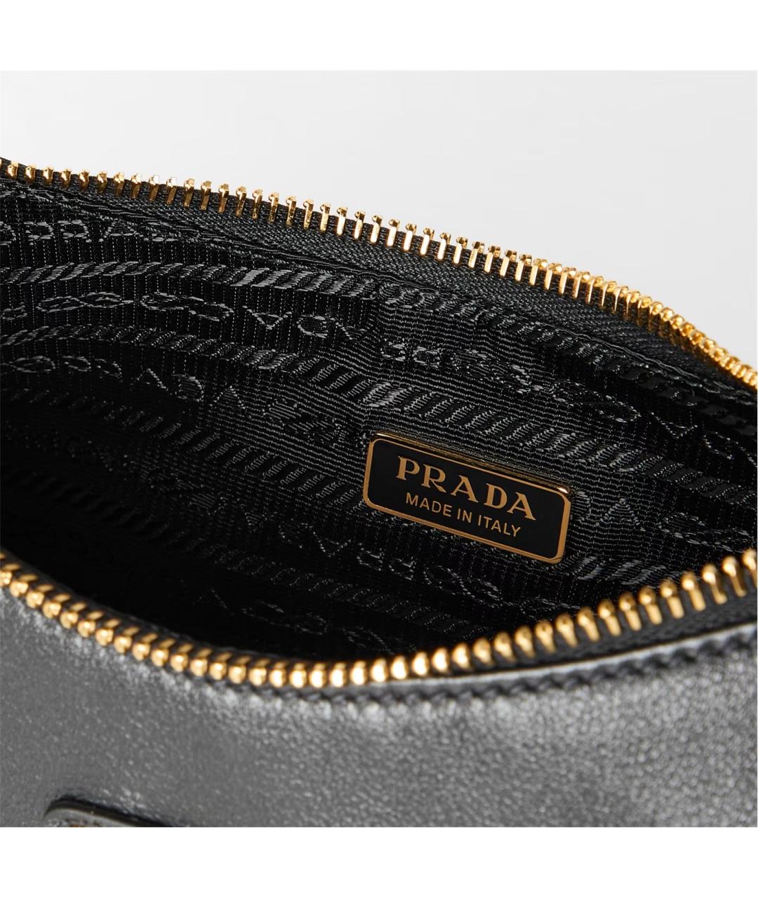 PRADA Черная кожаная сумка с короткими ручками, фото 4