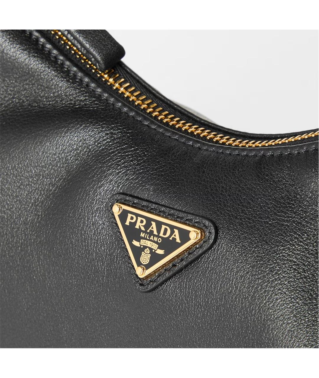 PRADA Черная кожаная сумка с короткими ручками, фото 3
