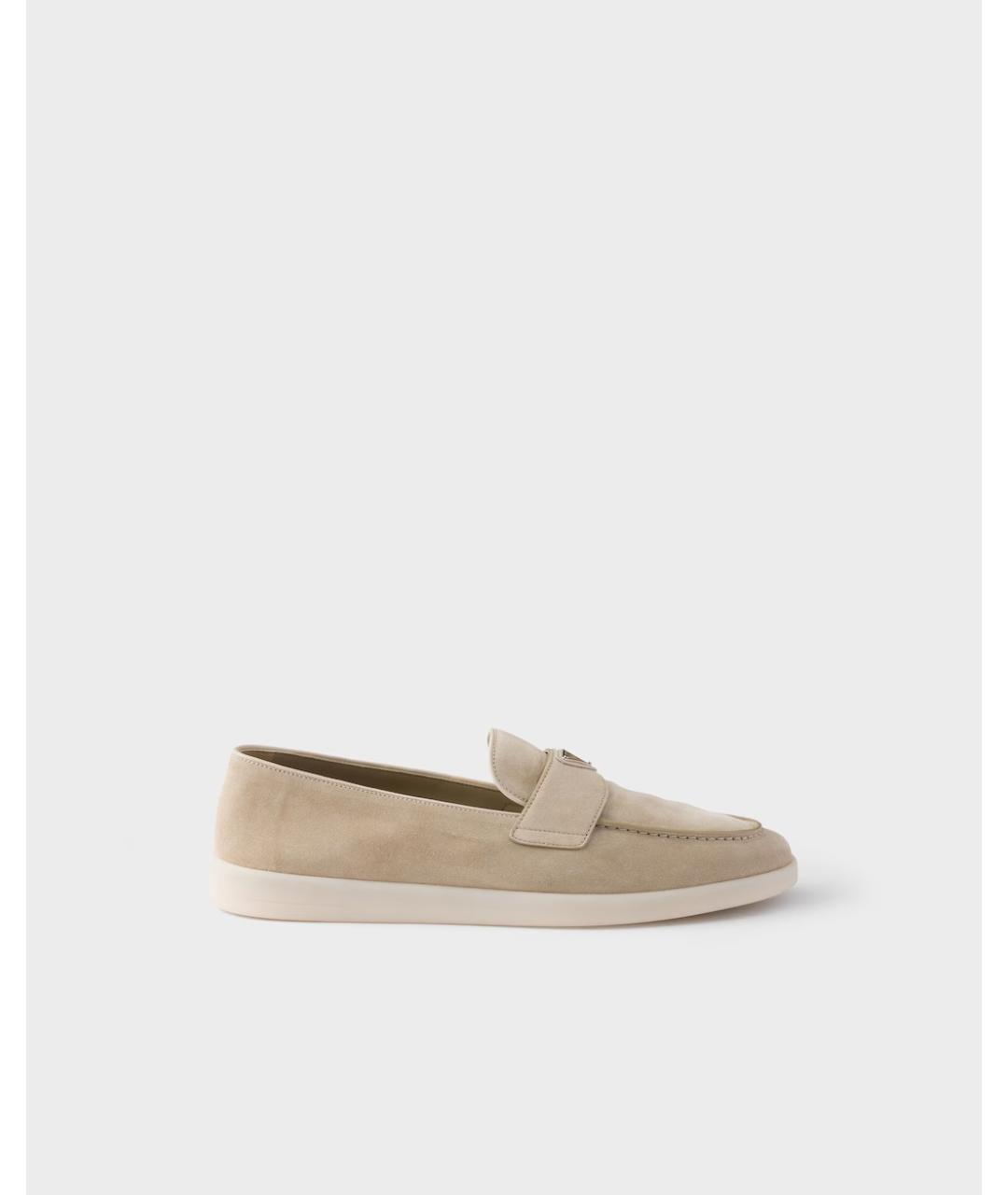 PRADA Бежевые кожаные лоферы, фото 7