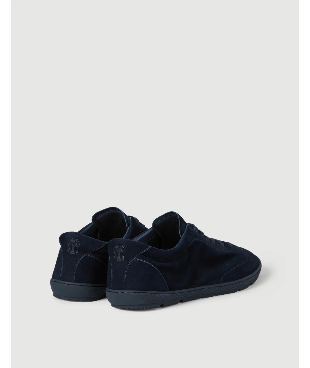 BRUNELLO CUCINELLI Синие замшевые низкие кроссовки / кеды, фото 4