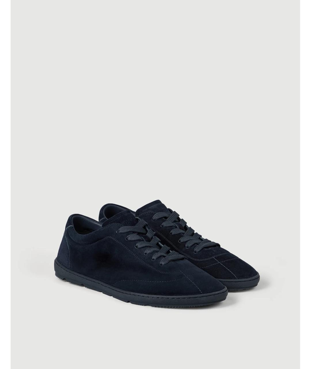 BRUNELLO CUCINELLI Синие замшевые низкие кроссовки / кеды, фото 2