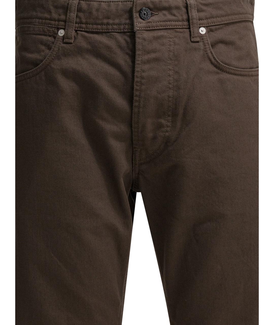 STONE ISLAND Коричневые хлопковые прямые джинсы, фото 3