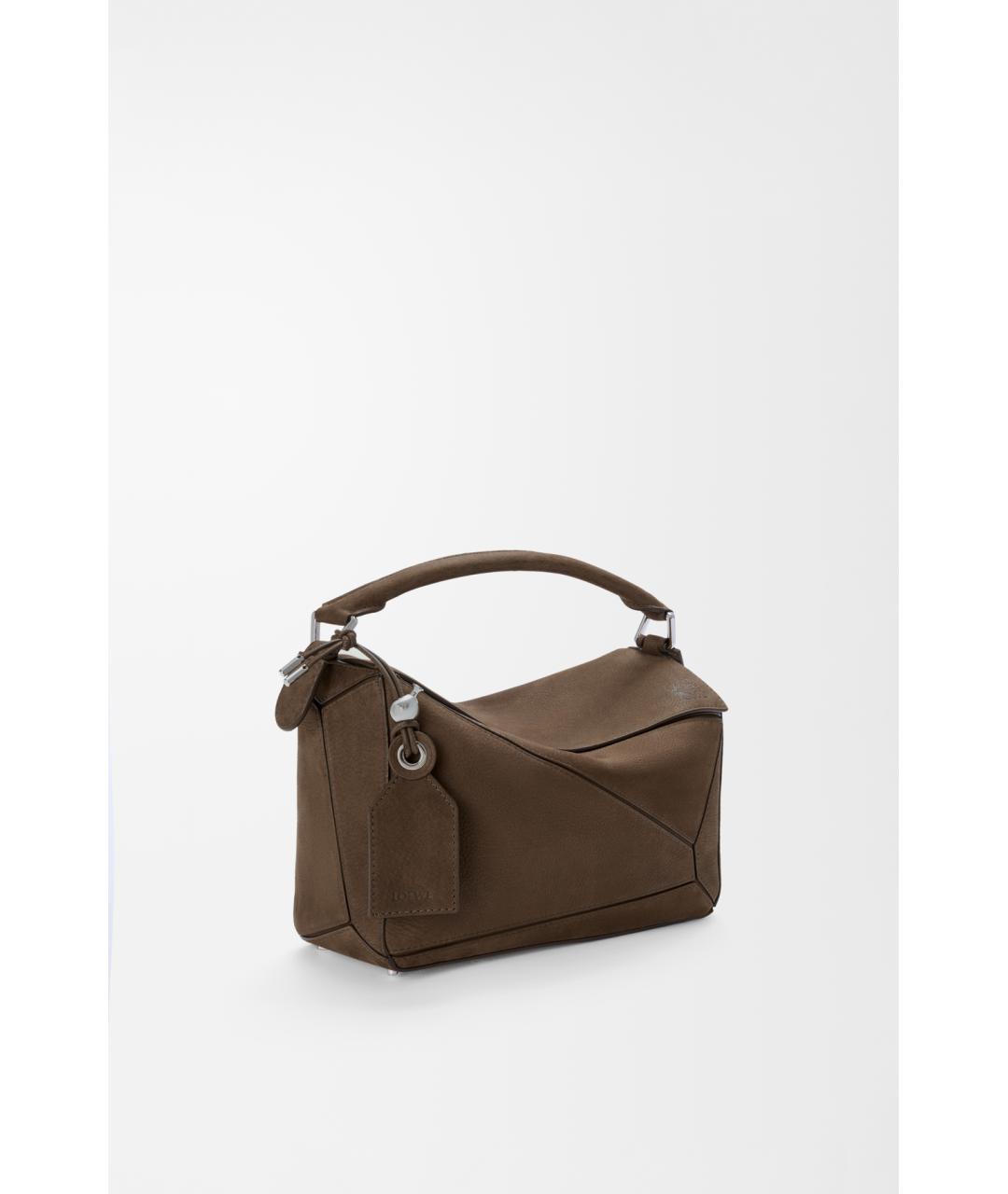 LOEWE Коричневая кожаная сумка с короткими ручками, фото 2