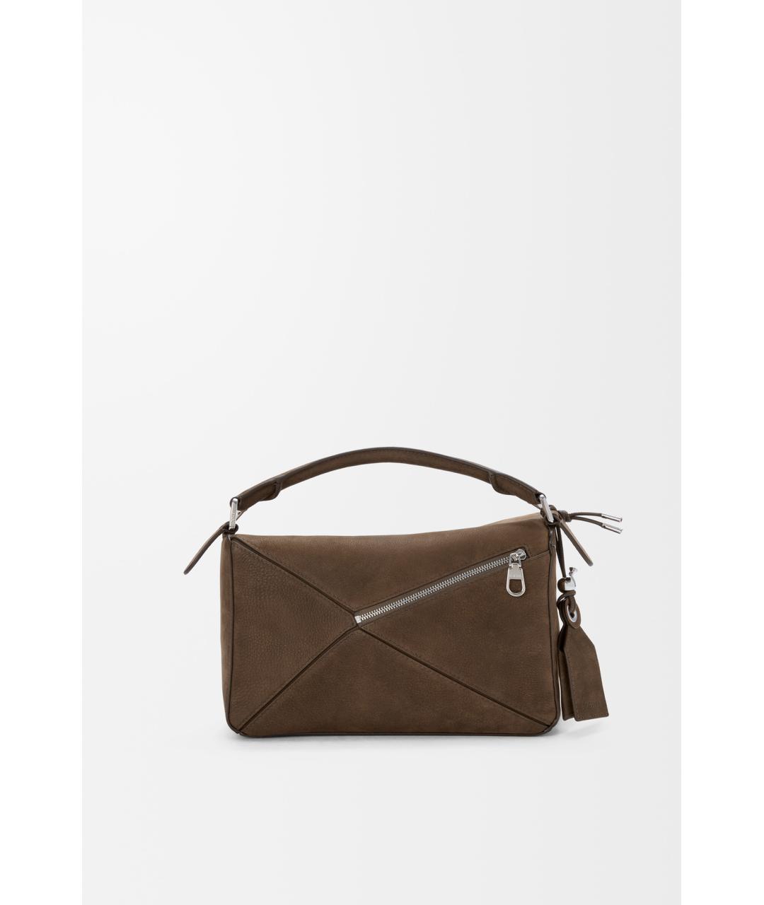 LOEWE Коричневая кожаная сумка с короткими ручками, фото 4