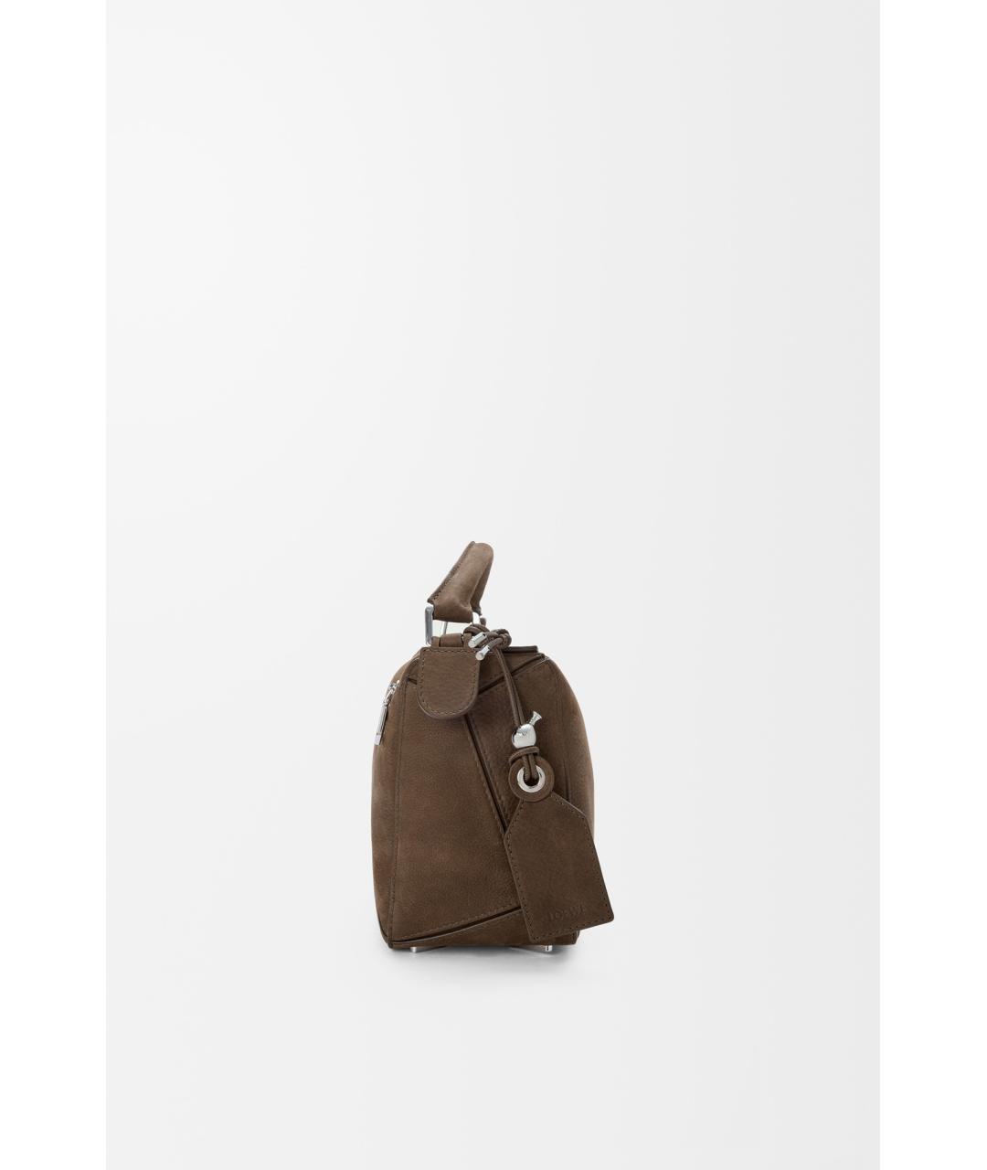 LOEWE Коричневая кожаная сумка с короткими ручками, фото 3