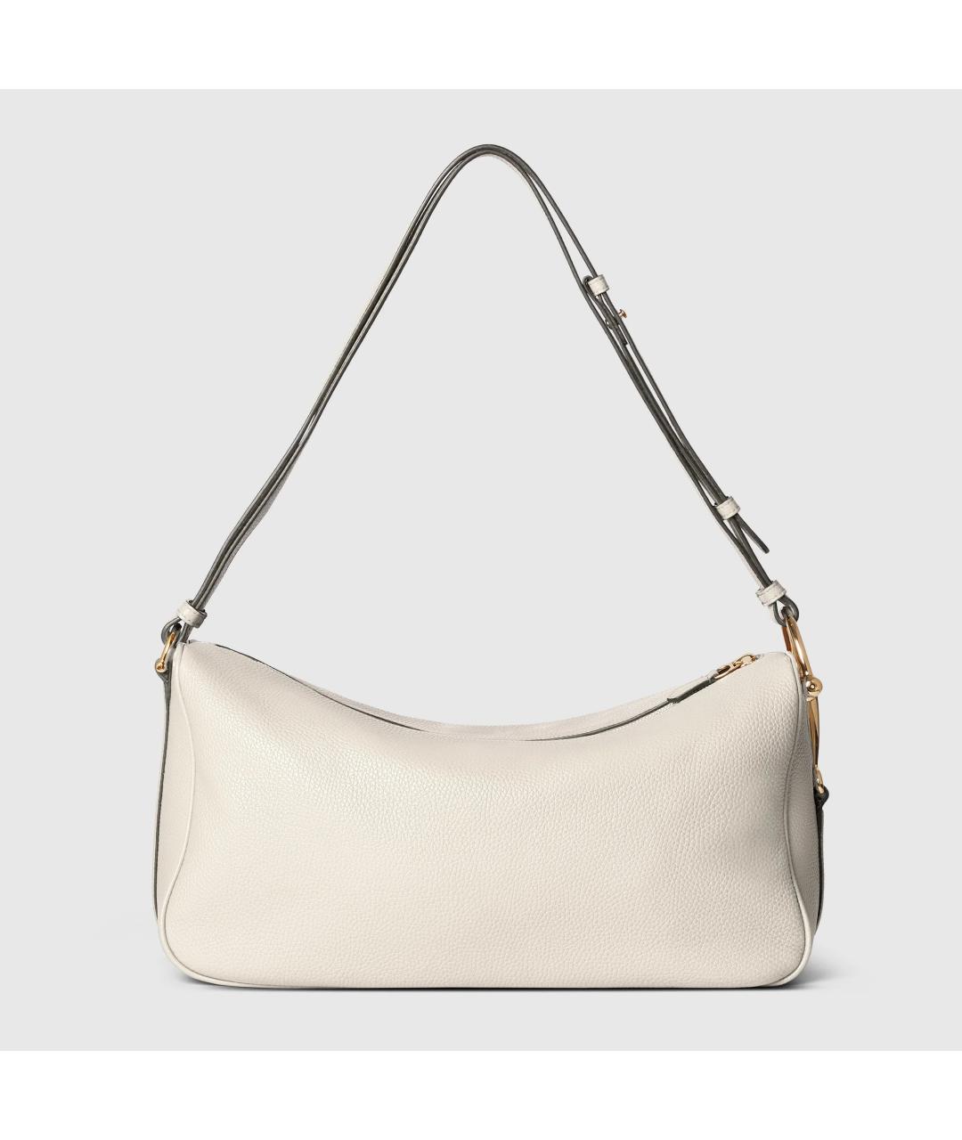 GUCCI Белая кожаная сумка с короткими ручками, фото 2