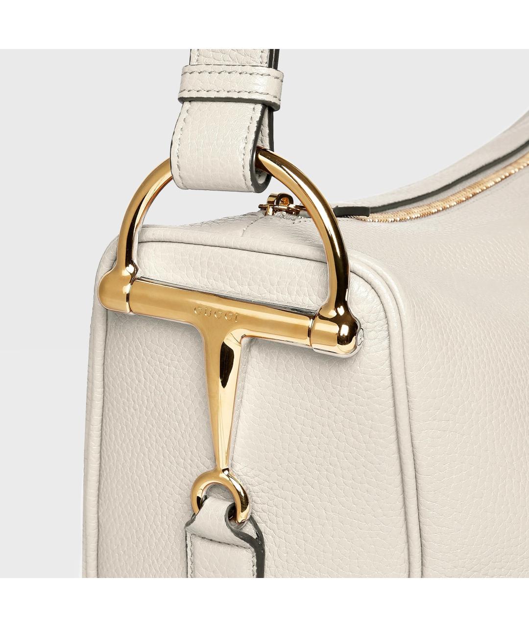 GUCCI Белая кожаная сумка с короткими ручками, фото 6