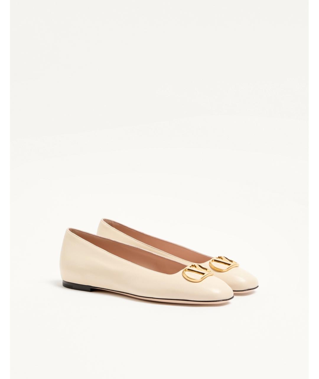 VALENTINO Белые кожаные балетки, фото 2