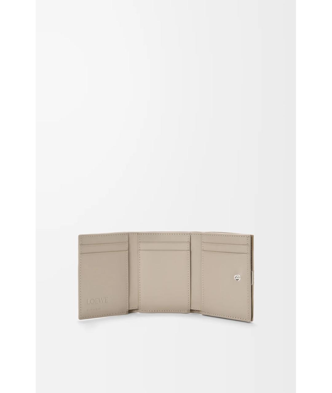 LOEWE Бежевый кожаный кошелек, фото 2