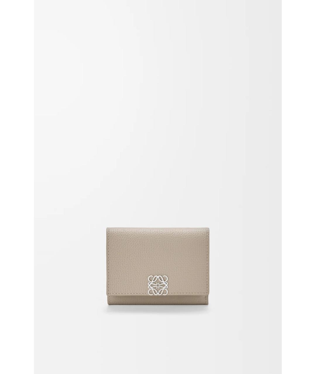 LOEWE Бежевый кожаный кошелек, фото 6