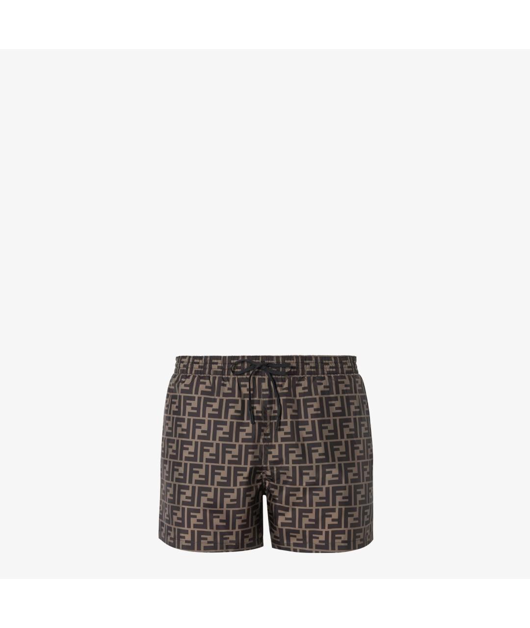 FENDI Коричневые полиамидовые шорты, фото 3