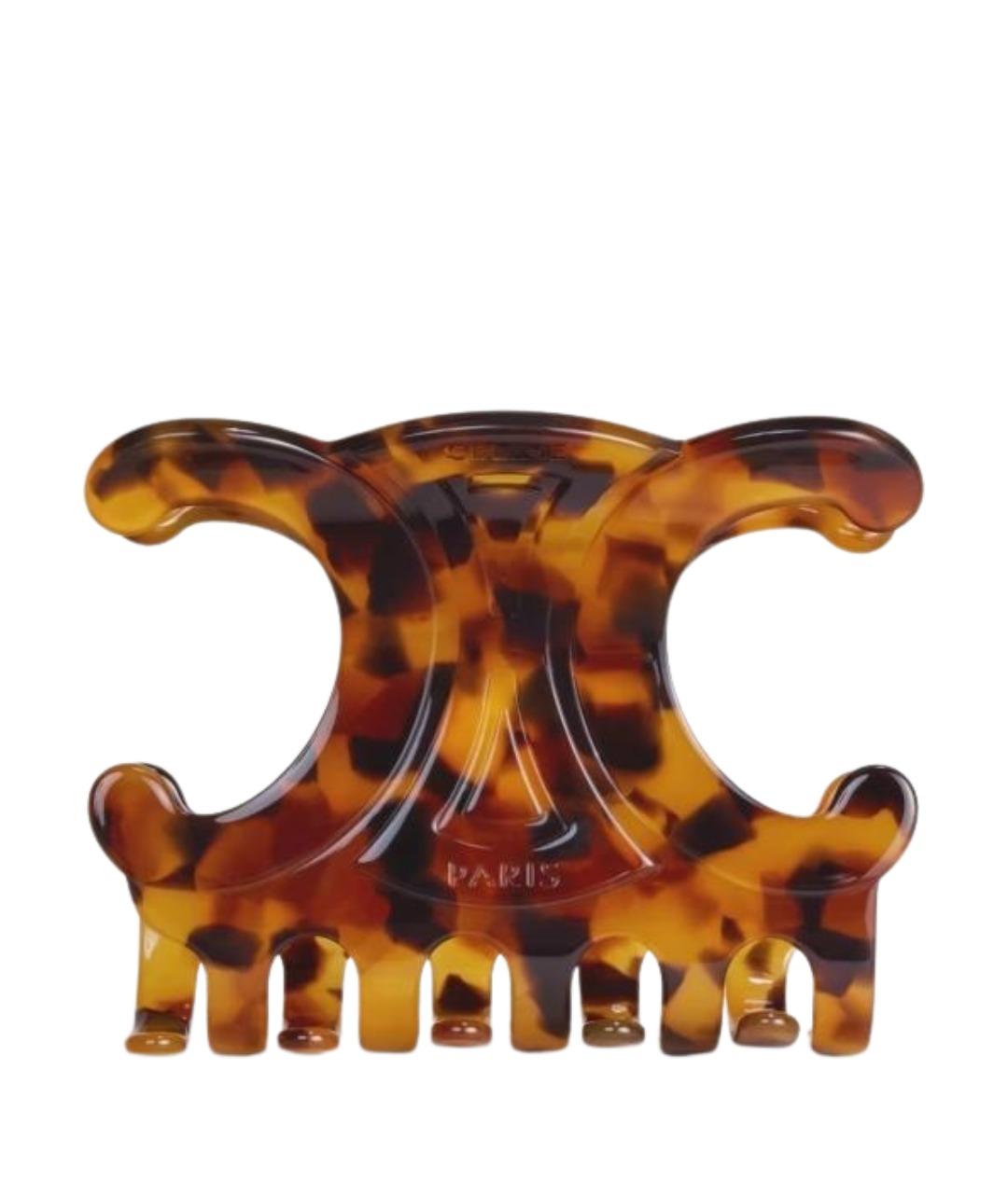 CELINE Коричневая заколка, фото 1