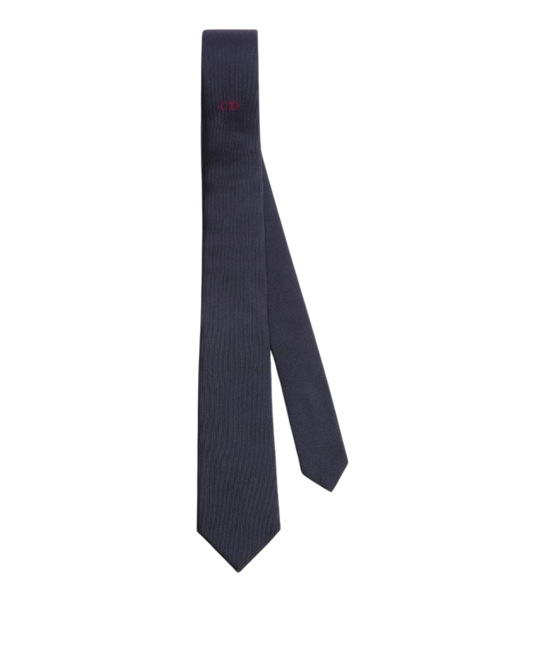 CHRISTIAN DIOR Синий шелковый галстук, фото 1