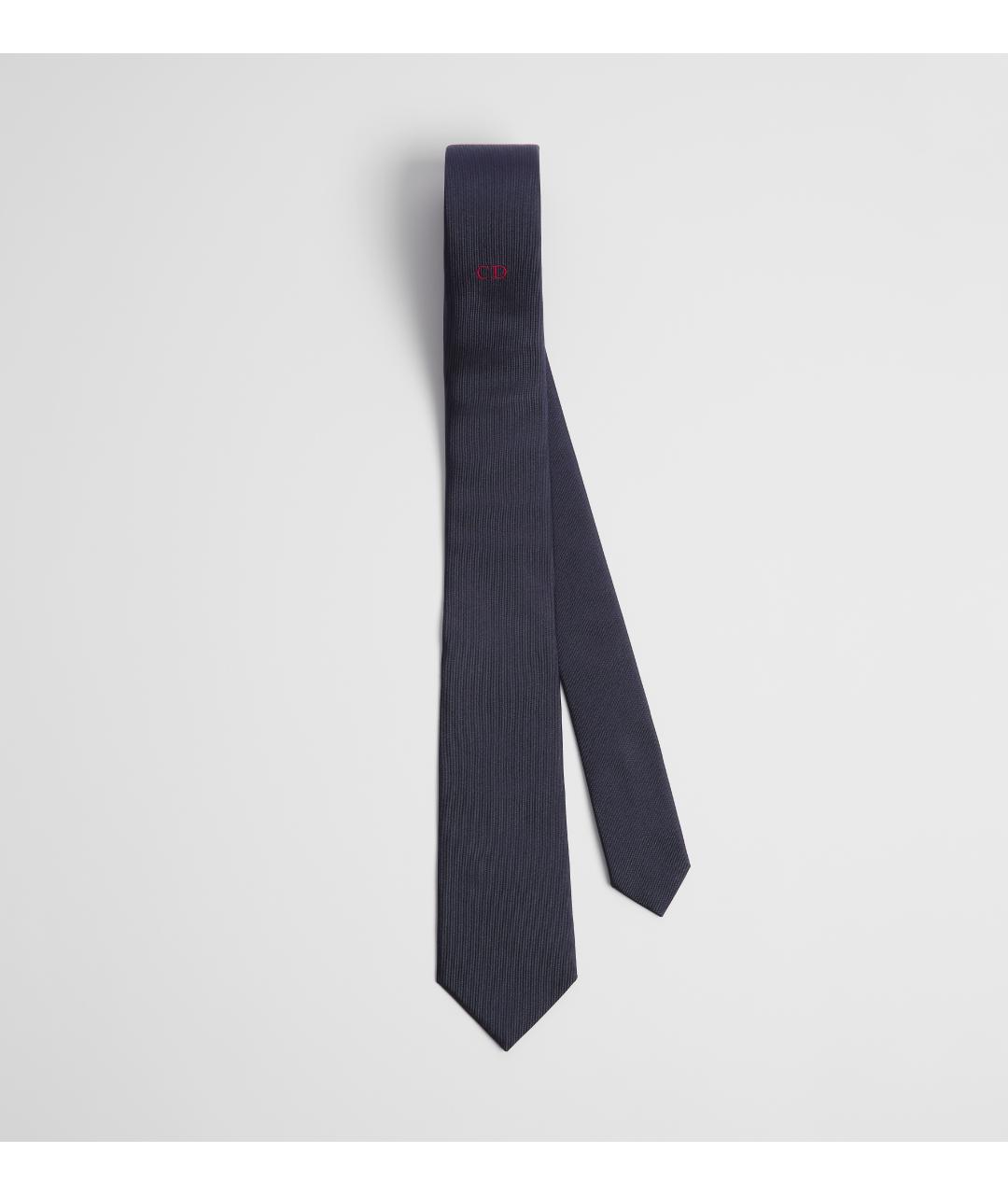 CHRISTIAN DIOR Синий шелковый галстук, фото 4