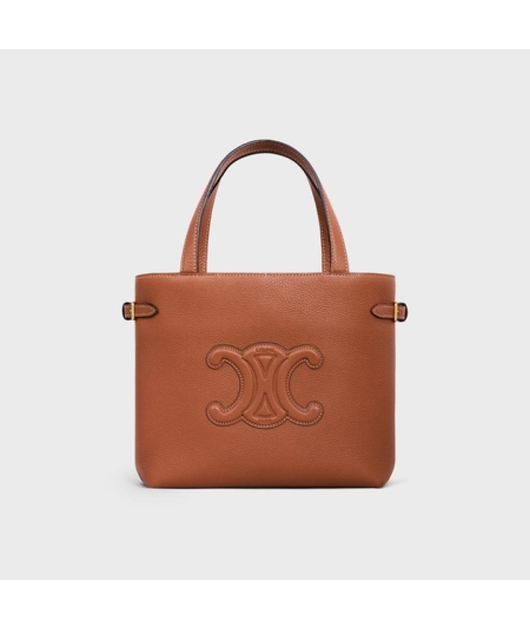 CELINE Коричневая кожаная сумка через плечо, фото 2