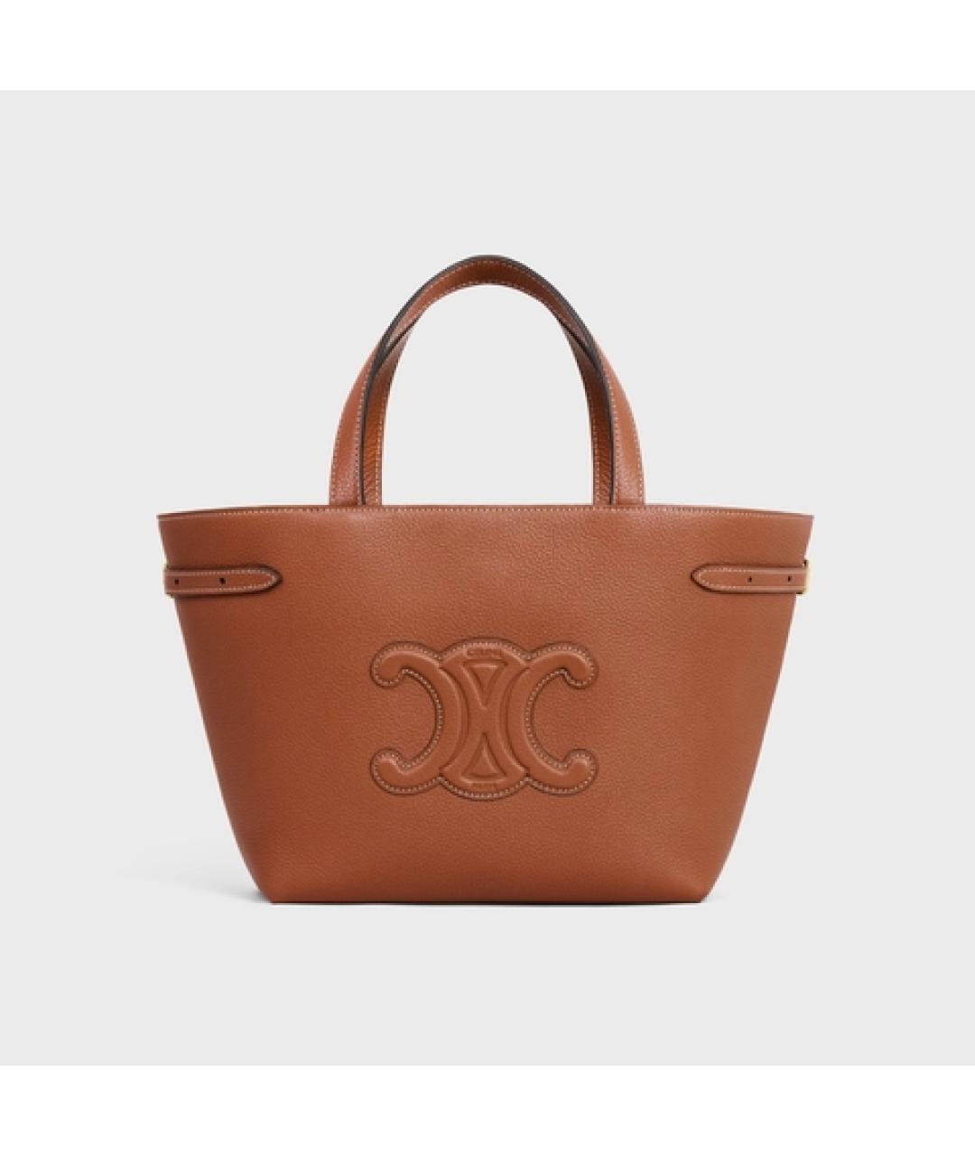 CELINE Коричневая кожаная сумка через плечо, фото 1