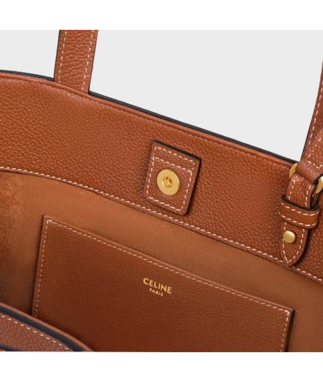 CELINE Коричневая кожаная сумка через плечо, фото 5