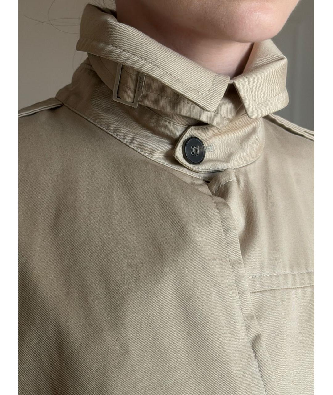 SAINT LAURENT Бежевый хлопковый тренч/плащ, фото 8