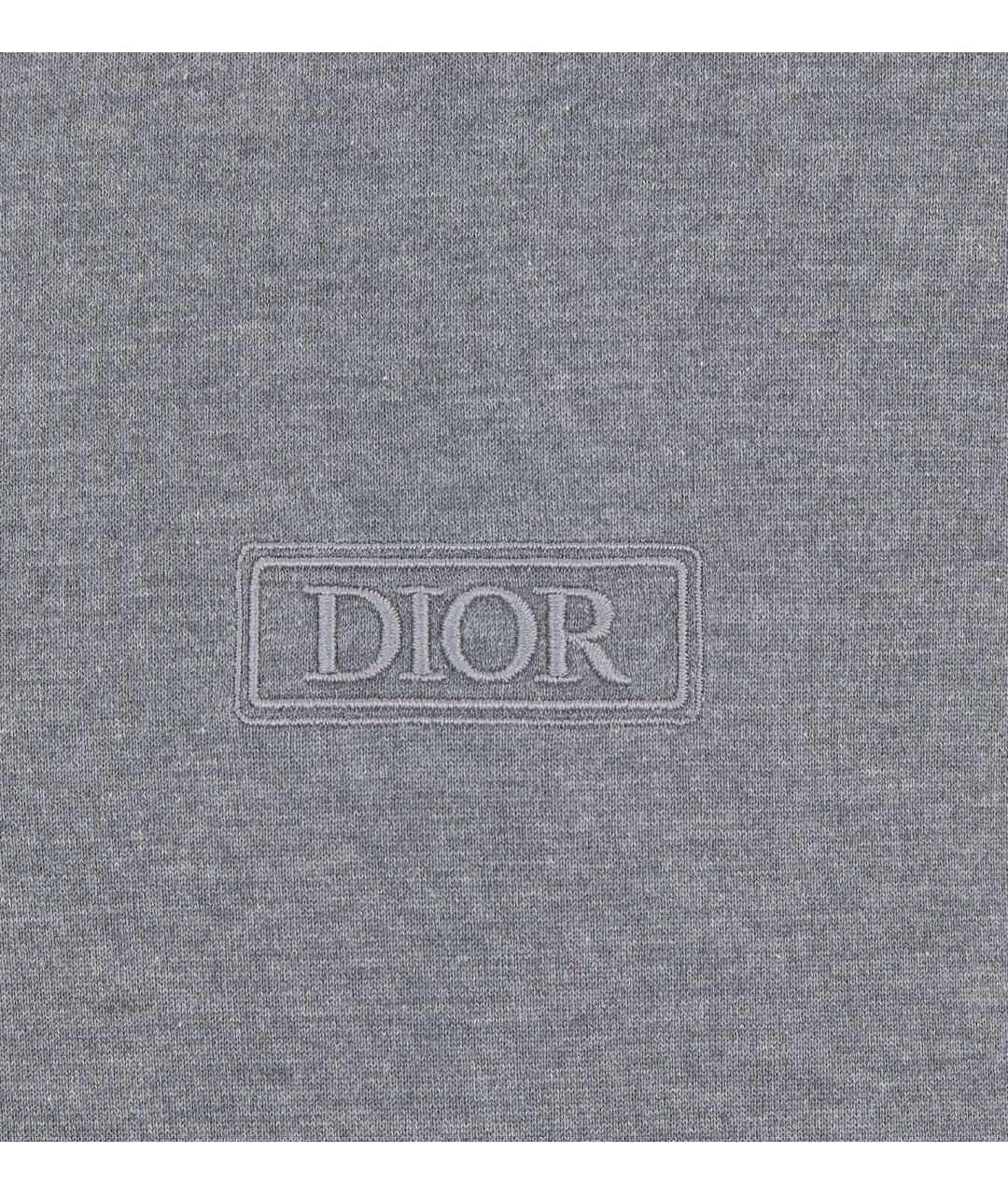 CHRISTIAN DIOR Серая хлопковая футболка, фото 3