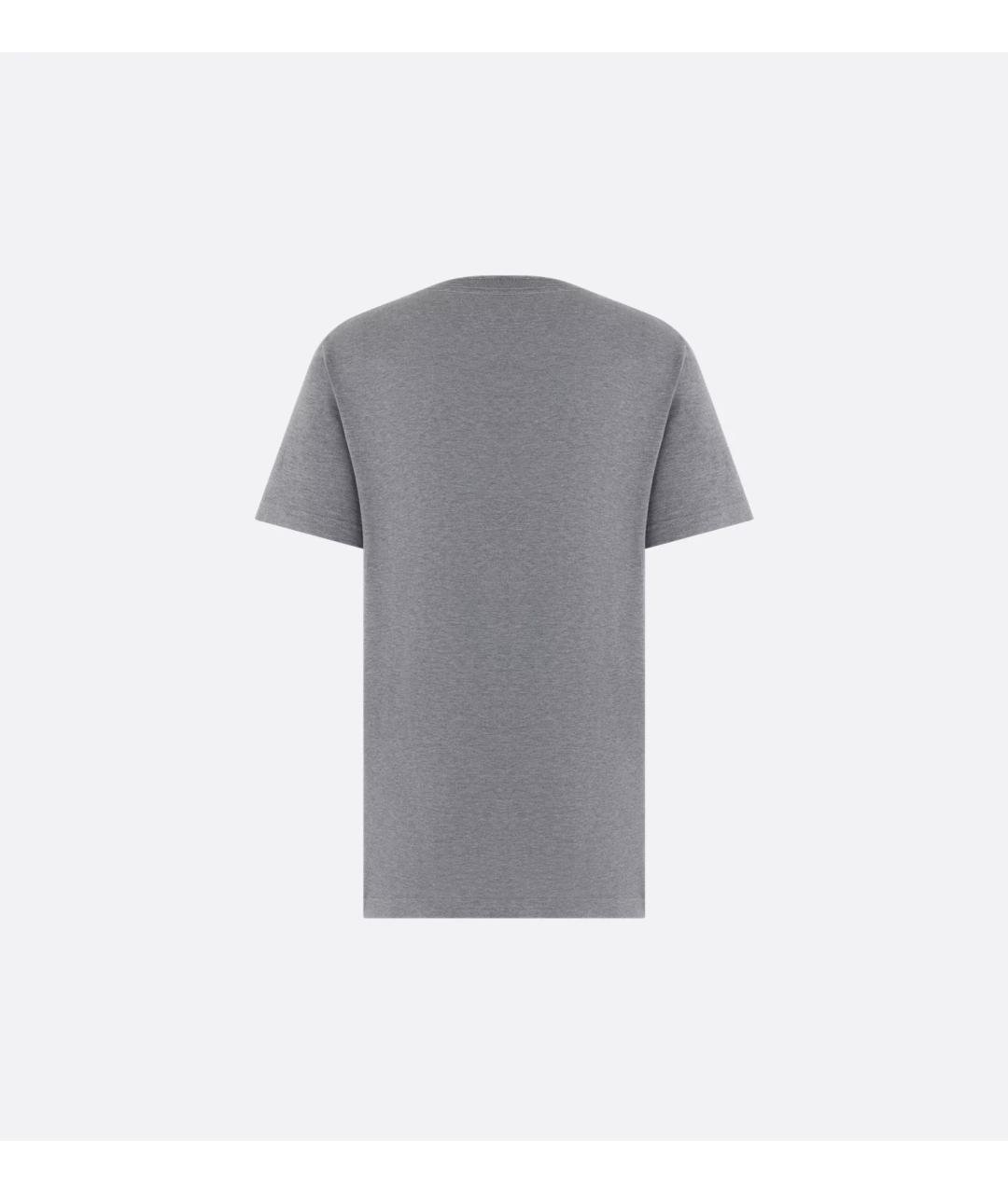 CHRISTIAN DIOR Серая хлопковая футболка, фото 2