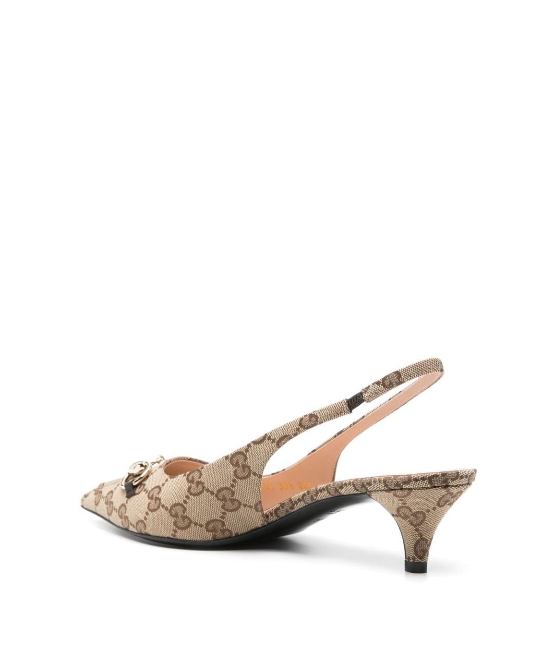 GUCCI Бежевые текстильные туфли, фото 3