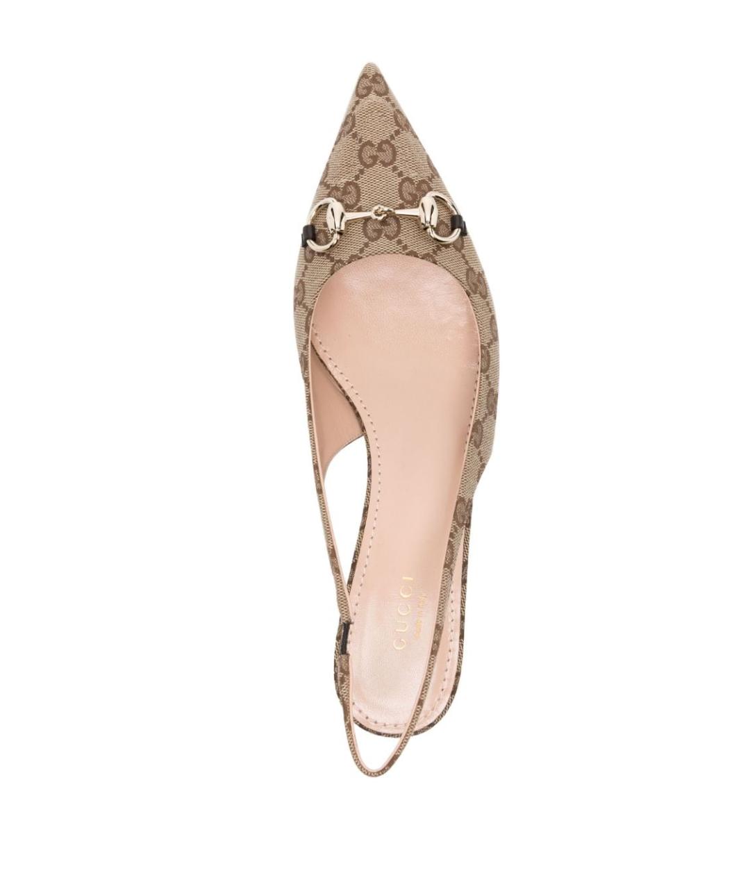 GUCCI Бежевые текстильные туфли, фото 2