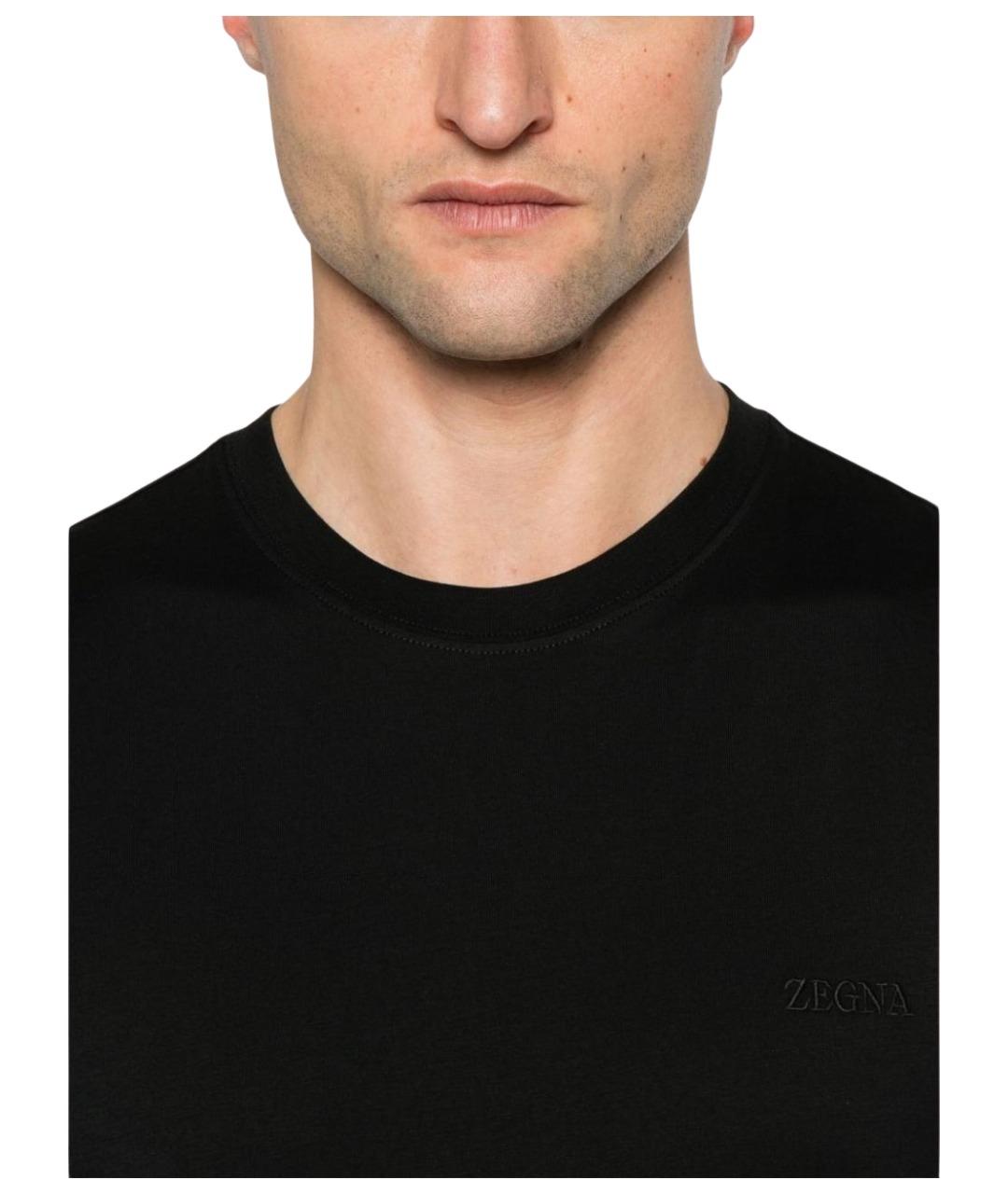 ZEGNA Черная хлопковая футболка, фото 2
