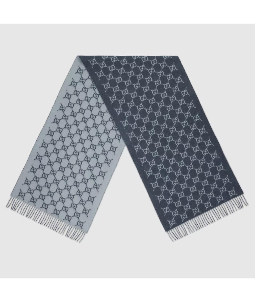 GUCCI Синий кашемировый шарф, фото 2