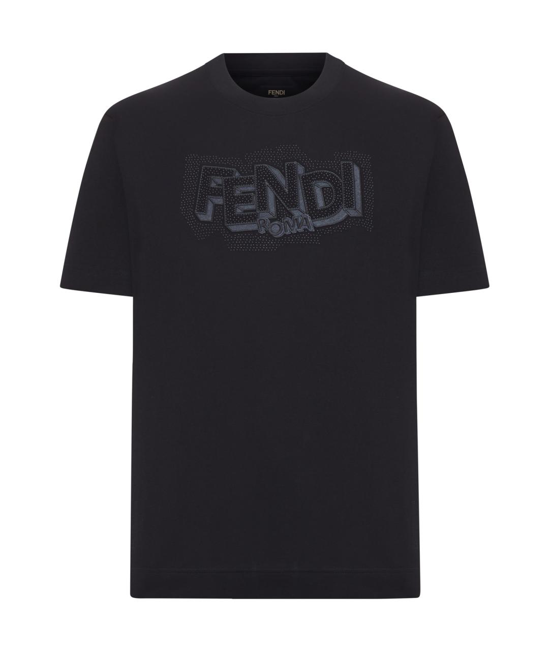 FENDI Черная хлопковая футболка, фото 1