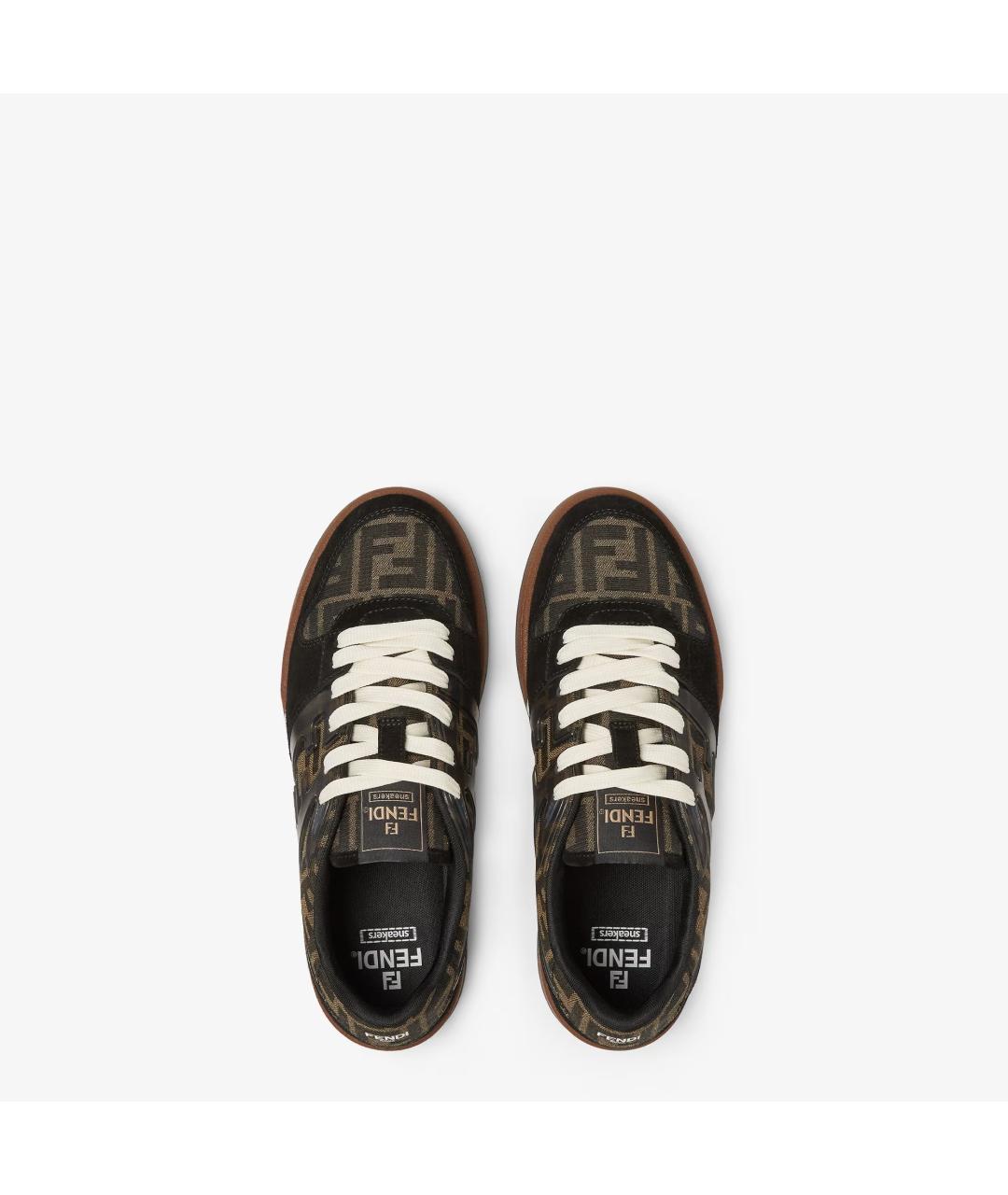 FENDI Черные синтетические низкие кроссовки / кеды, фото 4