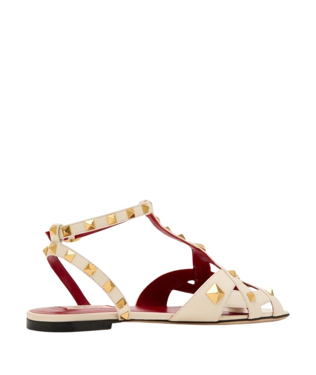 VALENTINO Бежевые кожаные сандалии, фото 3