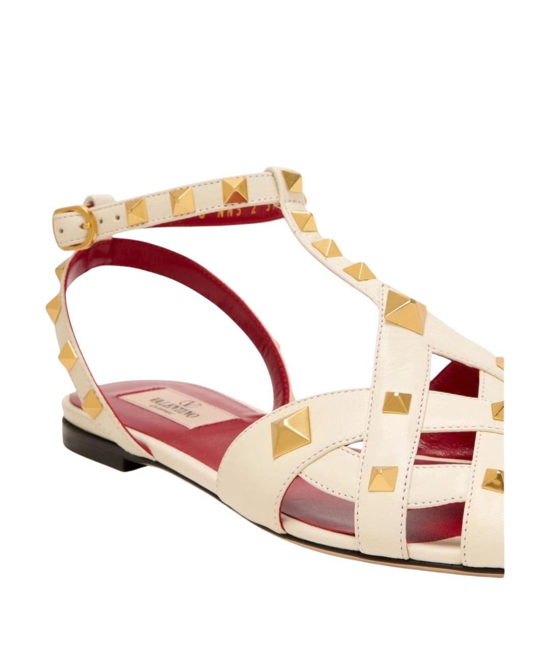 VALENTINO Бежевые кожаные сандалии, фото 2